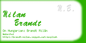 milan brandt business card